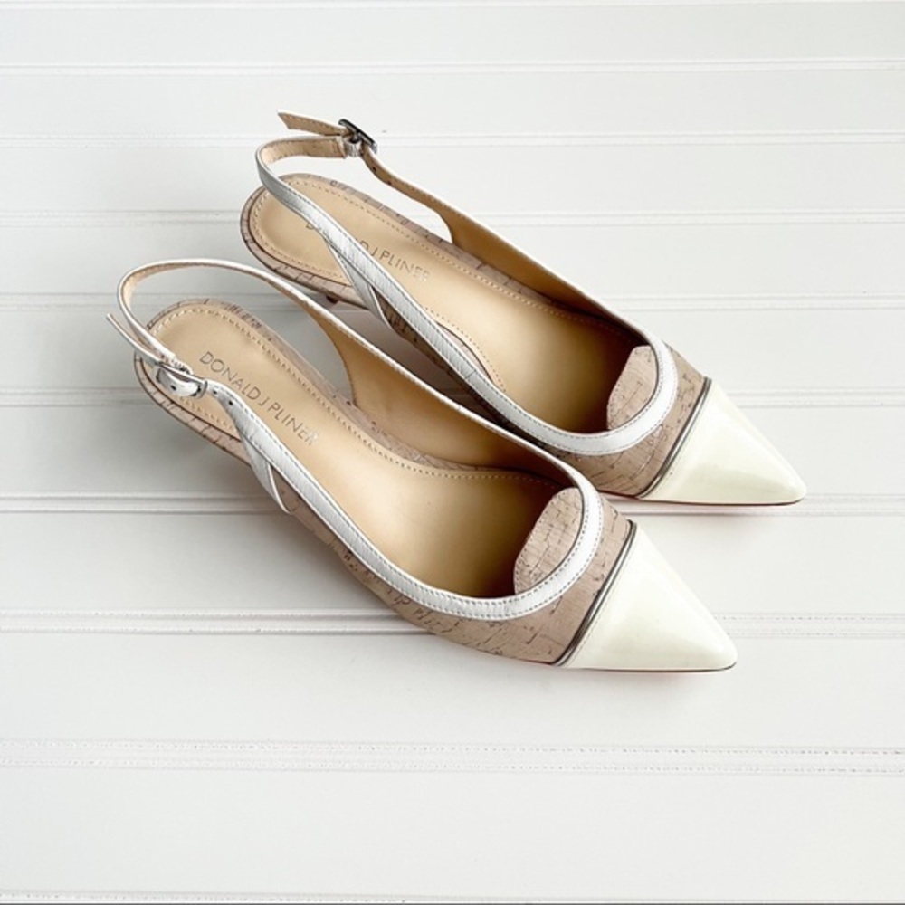 Donald Pliner Flora Cap Toe Cork Slingback Heel